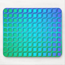Blue Turquoise and Green Squares Pattern Mousemat