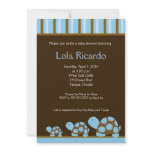 Blue Turtles Striped Baby Shower invite 5 x 7 invitations