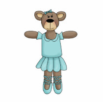 Blue Tutu Cute Ballerina Bear Photo Sculpture