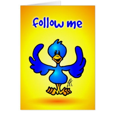 Blue twitter bird card by cardvibes_postcards