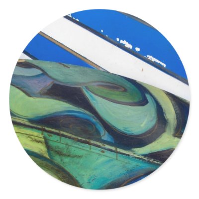 blue two round sticker by DonnaGrayson_Photos