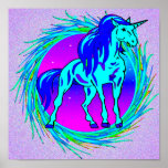 Blue Unicorn Framed Print