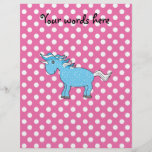 Blue unicorn on pink polkadots flyers