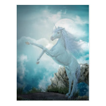 blue unicorn postcards