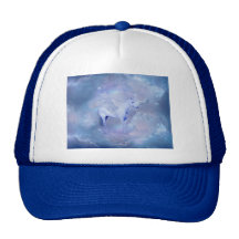 Blue Unicorn with wings fantasy Trucker Hat