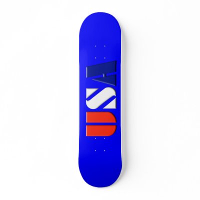 Blue USA Skateboard by ACRONYMS