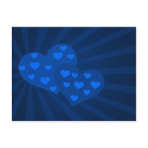 Blue Valentine Hearts Post Card