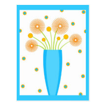 Blue vase - Postcard