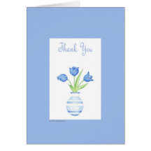Blue Vase Thank You Cards
