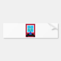 Blue Vase with Flowers Bumper Stickers