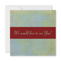 Blue Vintage Antique Diamond Net Invitations