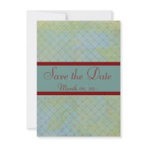 Blue Vintage Antique Diamond Net Invitations