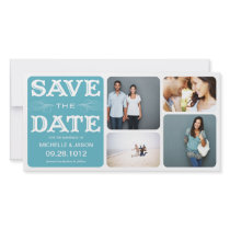 BLUE VINTAGE COLLAGE | SAVE THE DATE ANNOUNCEMENT