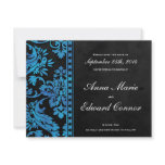 Blue Vintage Damask Lace Save the Date