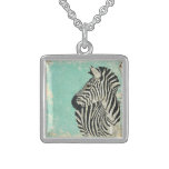 Blue Vintage Zebra Necklace
