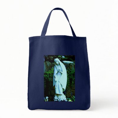 Blue Virgin Mary Statue Bags by JuJuGardens