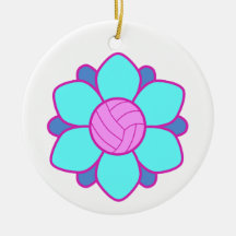 Blue Volleyball Girl Christmas Tree Ornament