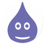 blue water drop icon round sticker
