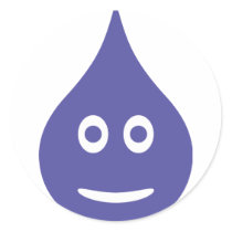 blue water drop icon round sticker