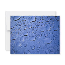 Blue Water Droplets Textured Custom Invites