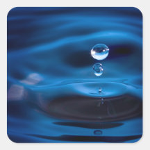 Blue Water Drops Square Sticker