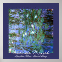 Blue Water-Lillies: Claude Monet Poster