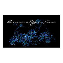 Blue Water Lotus Flower Asian 2 Business Card