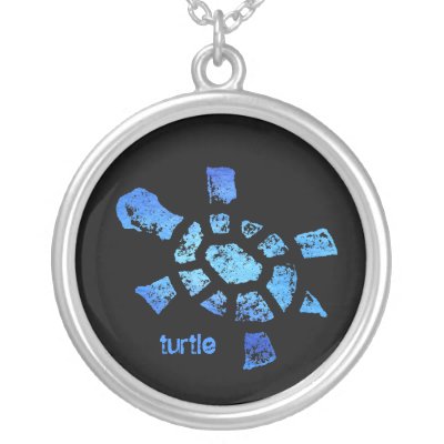 Blue Water Turtle Necklace by pickledradish