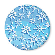 Blue Wave Snowflakes Fridge Magnets