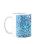 Blue Wave Snowflakes Coffee Mugs
