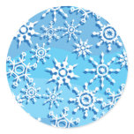 Blue Wave Snowflakes Sticker