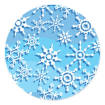 Blue Wave Snowflakes Sticker