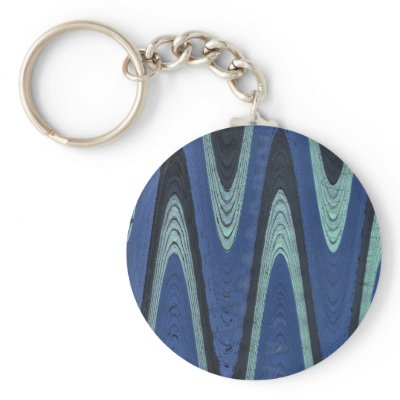 Blue waves abstract keychain by DonnaGrayson