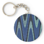 Blue waves abstract keychains