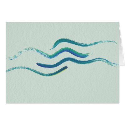 Blue Waves Watercolor Abstract Cards by fantasian_angel