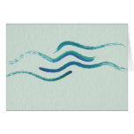 Blue Waves Watercolor Abstract Greeting Card