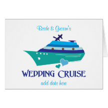 Blue Wedding Cruise Favours Cards