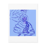 Blue Wedding Gown Bride Postcard