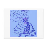 Blue Wedding Gown Bride Post Card