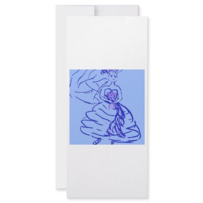 Blue Wedding Gown Bride Rack Card Design by JunipersWedding