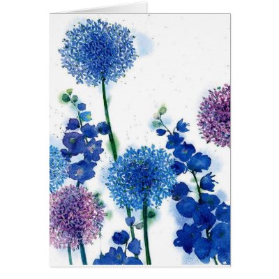 Blue Weeds Greeting Card by doodles_daddles