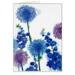 Blue Weeds Greeting Card