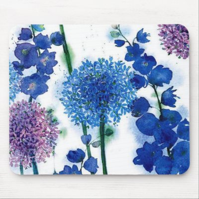 Blue Weeds Mouse Pads by doodles_daddles