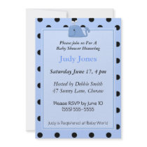 Blue Whale Baby Shower Invitation