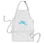 Blue Whale in Swish Drawing Style Aprons