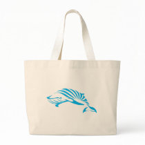 Blue Whale in Swish Drawing Style Canvas Bags