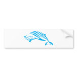 Blue Whale in Swish Drawing Style bumper stickers