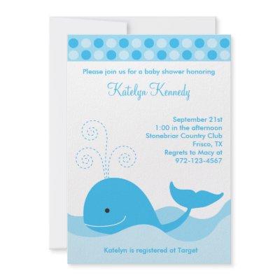 Blue Whale Invitations by cocoamintprints