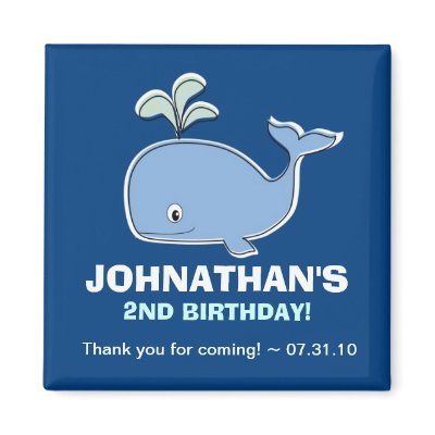 Blue Whale Magnet Party Favours by paisleyinparis