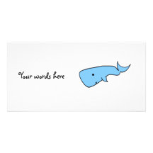 Blue whale photo greeting card
